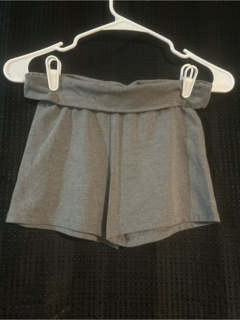 Y2K Inspired Art Class Girls Gray Fold-Over Waist Knit Shorts